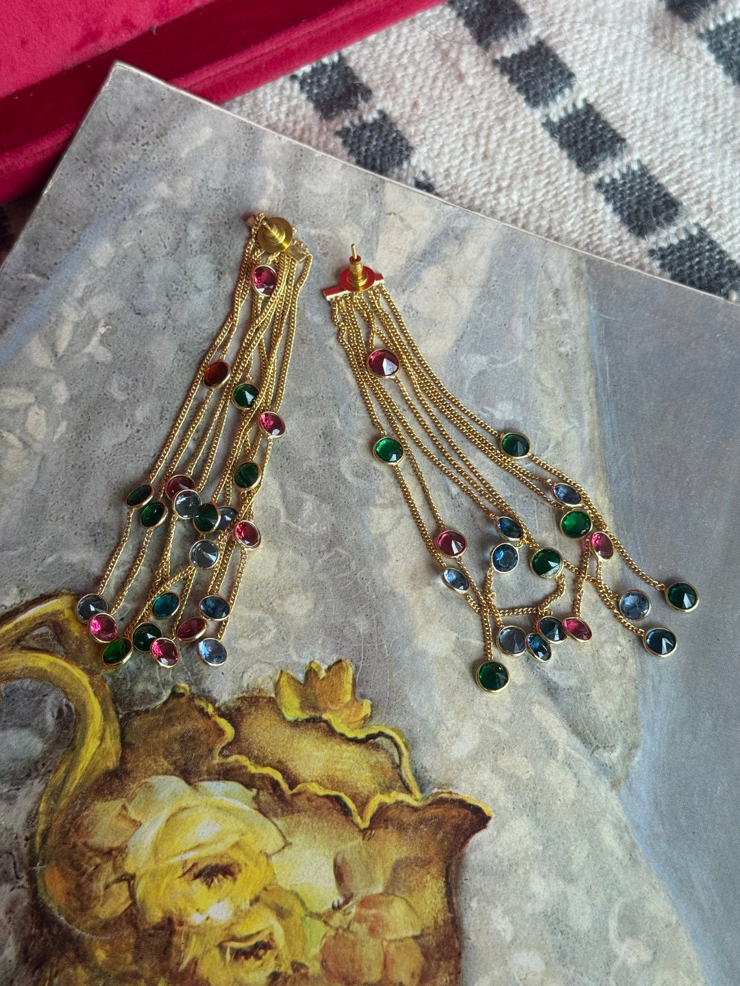 Designer Sapphire Long Earrings