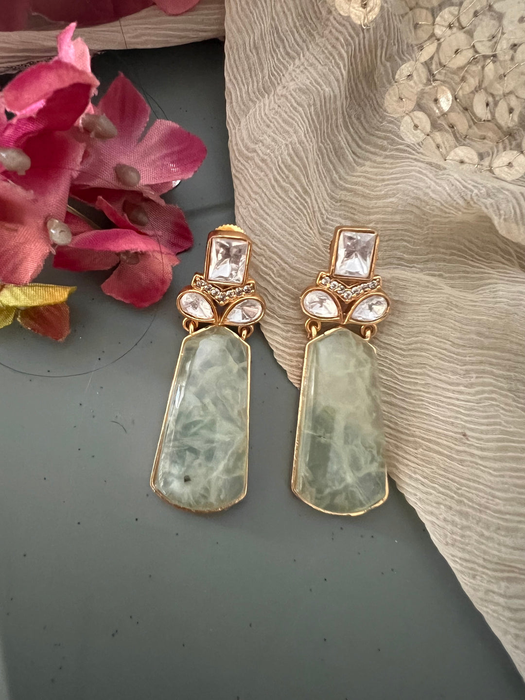 Prehnite Fusion Earrings - Premium Quality, Exquisite Craftsmanship