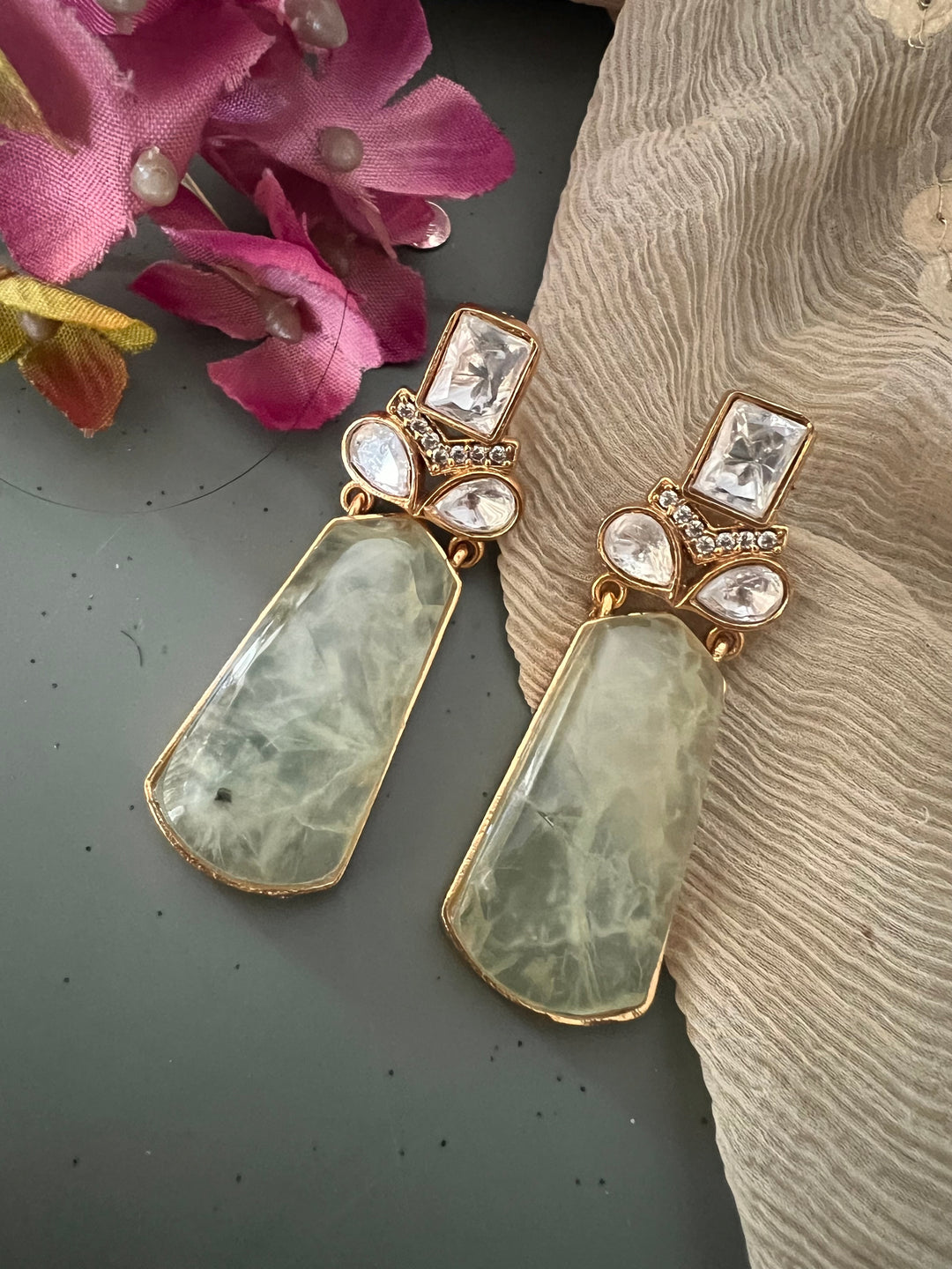 Prehnite Fusion Earrings - Premium Quality, Exquisite Craftsmanship