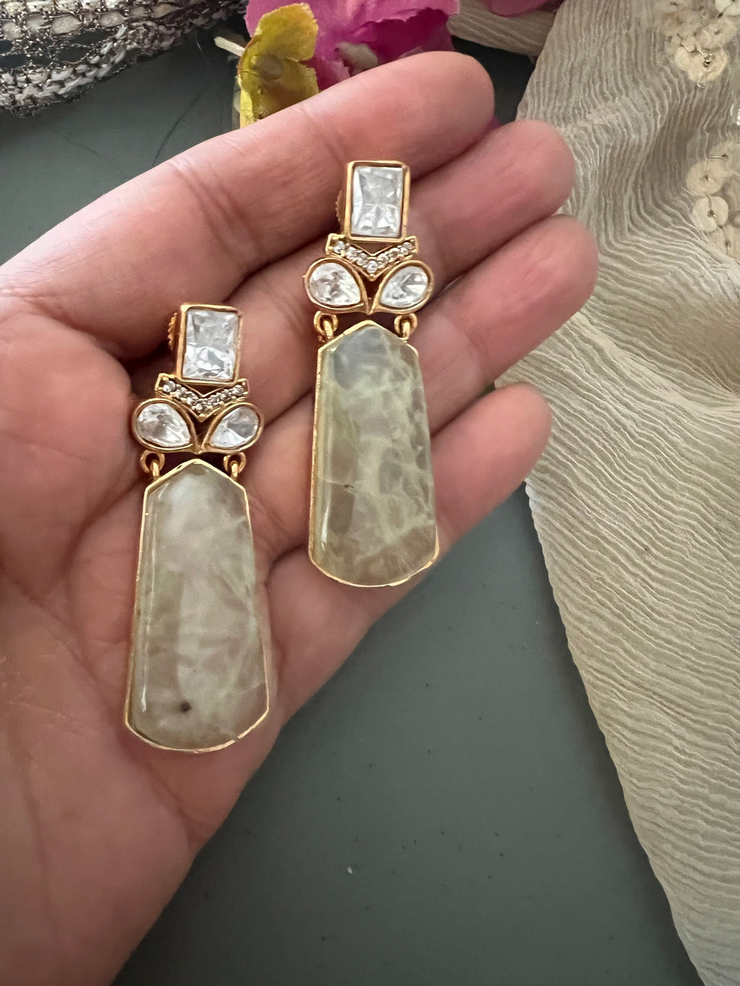 Prehnite Fusion Earrings - Premium Quality, Exquisite Craftsmanship