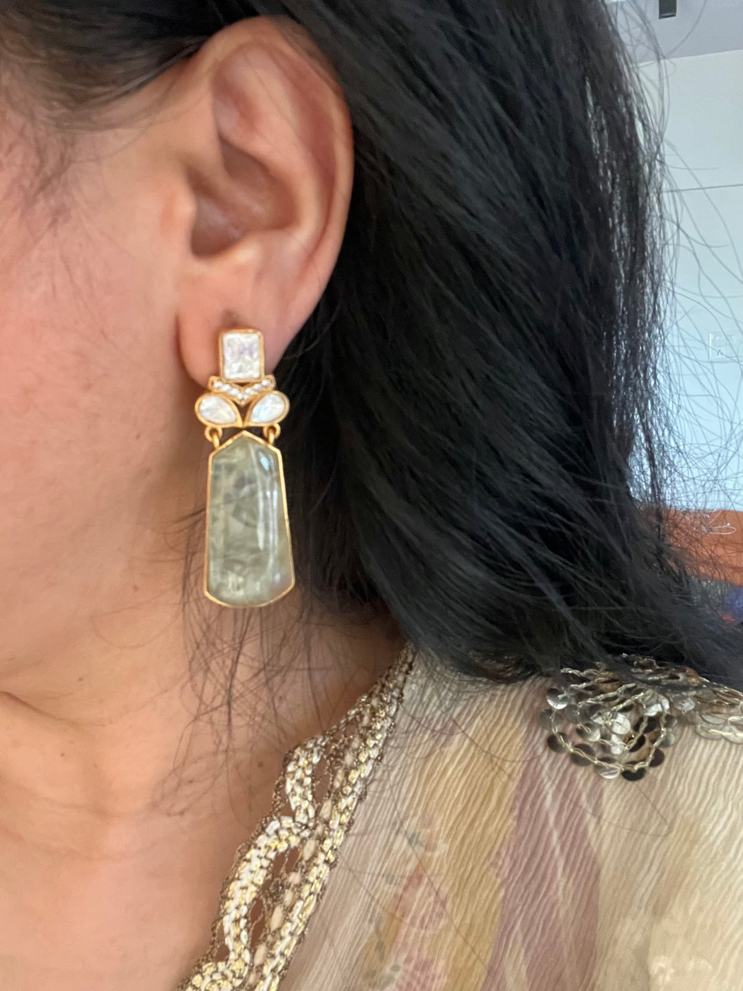 Prehnite Fusion Earrings - Premium Quality, Exquisite Craftsmanship