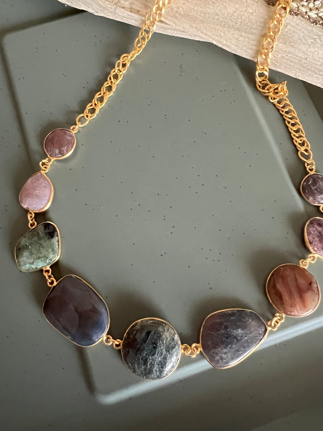 Statement Natural Multi Sapphire Necklace