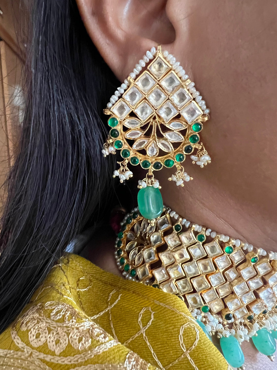 Pure 925 Silver Necklace with Earrings