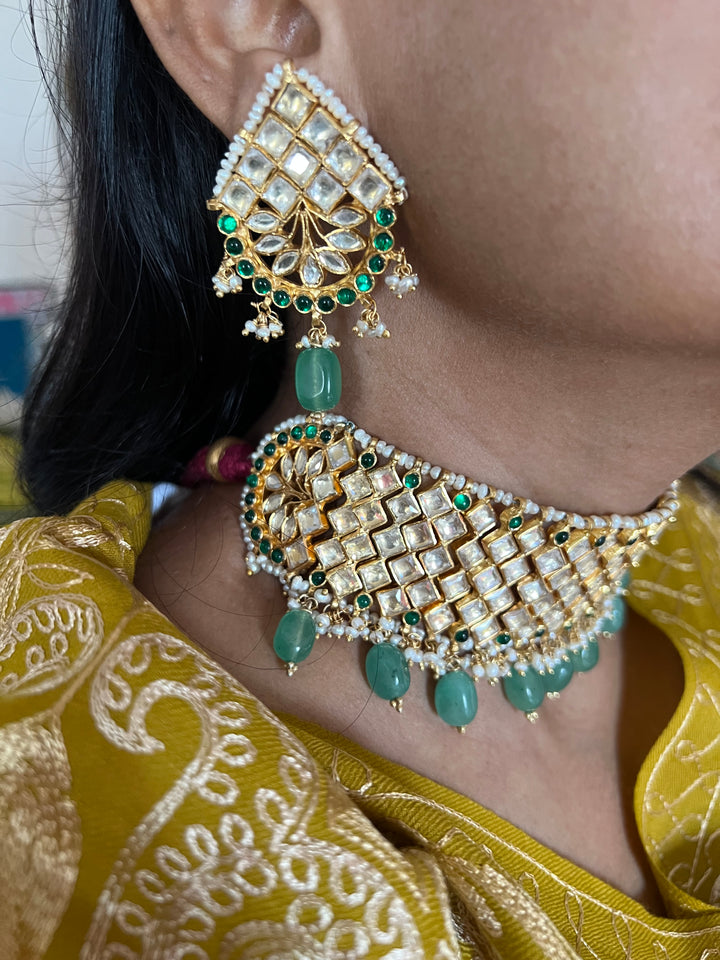 Pure 925 Silver Necklace with Earrings