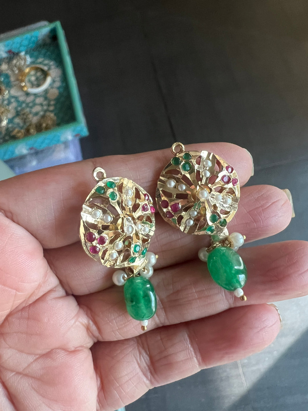 Statement Jadau Choker Necklace Set | 18k Gold Plated | Copper & Semi-Precious Stones