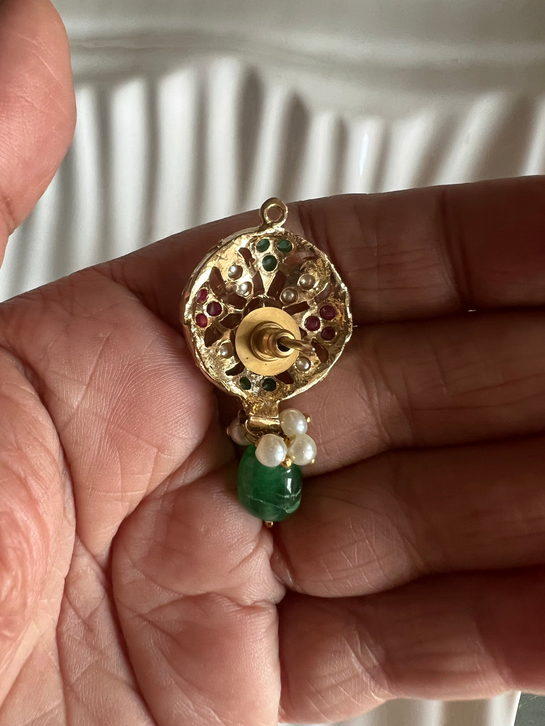 Statement Jadau Choker Necklace Set | 18k Gold Plated | Copper & Semi-Precious Stones