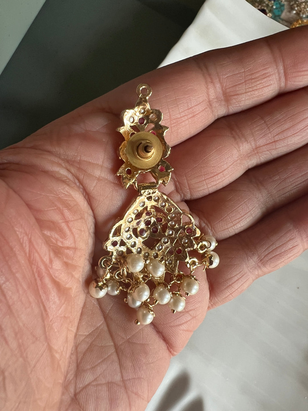 Statement Jadau Choker Necklace Set | 18k Gold Plated | Copper & Semi-Precious Stones