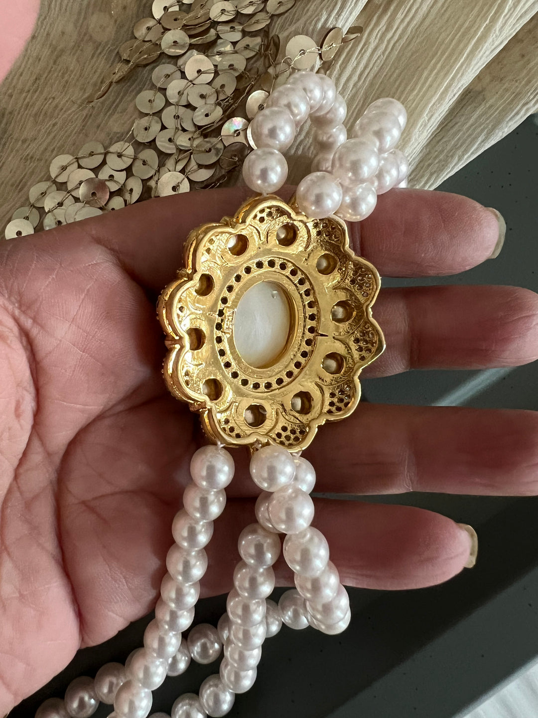 Elegant Mother of Pearl 925 Silver Choker Necklace Set - Unmatched Quality and Style