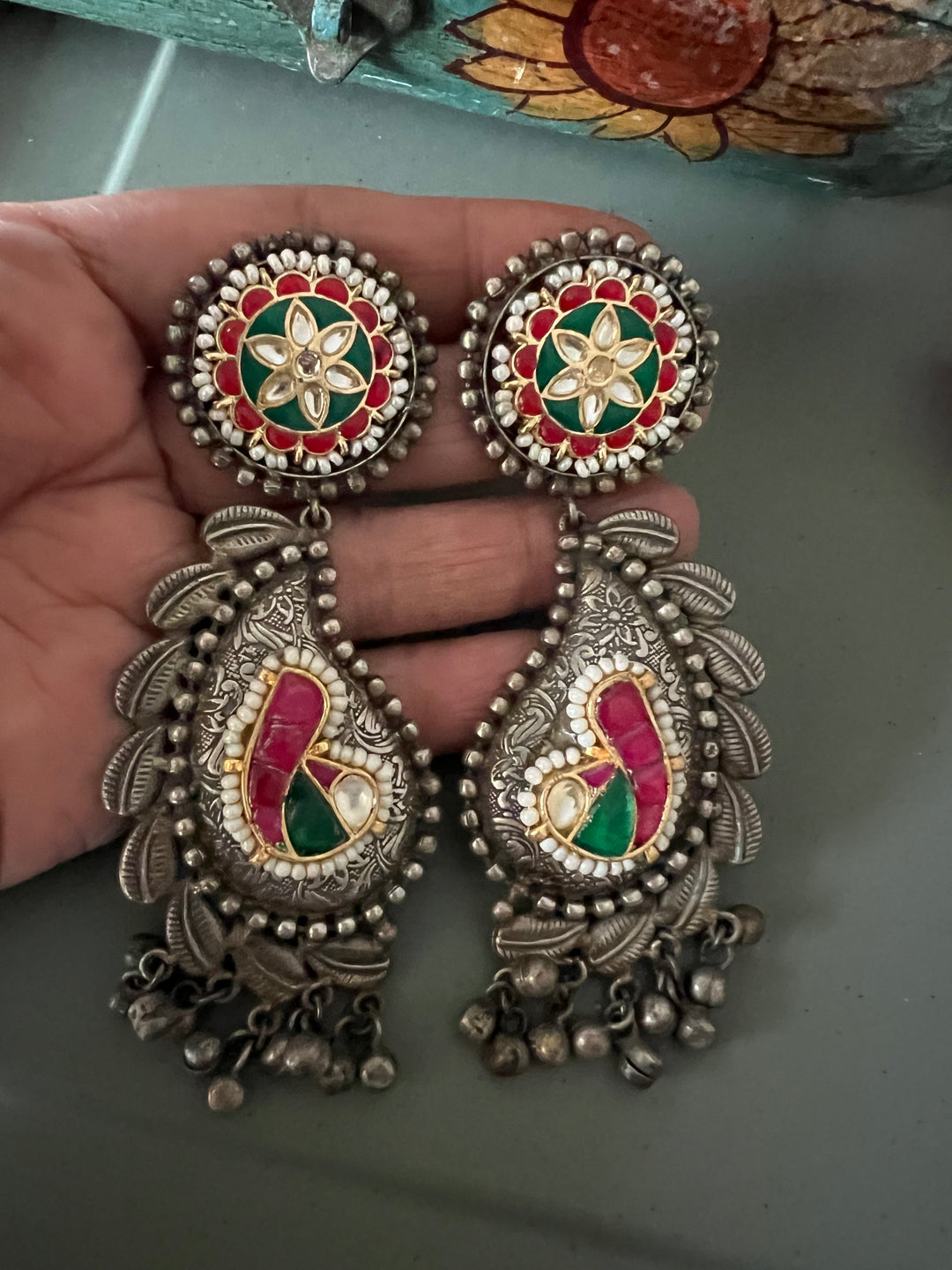 Antique Kundan Embellished Earrings - Premium Quality, Exquisite Craftsmanship