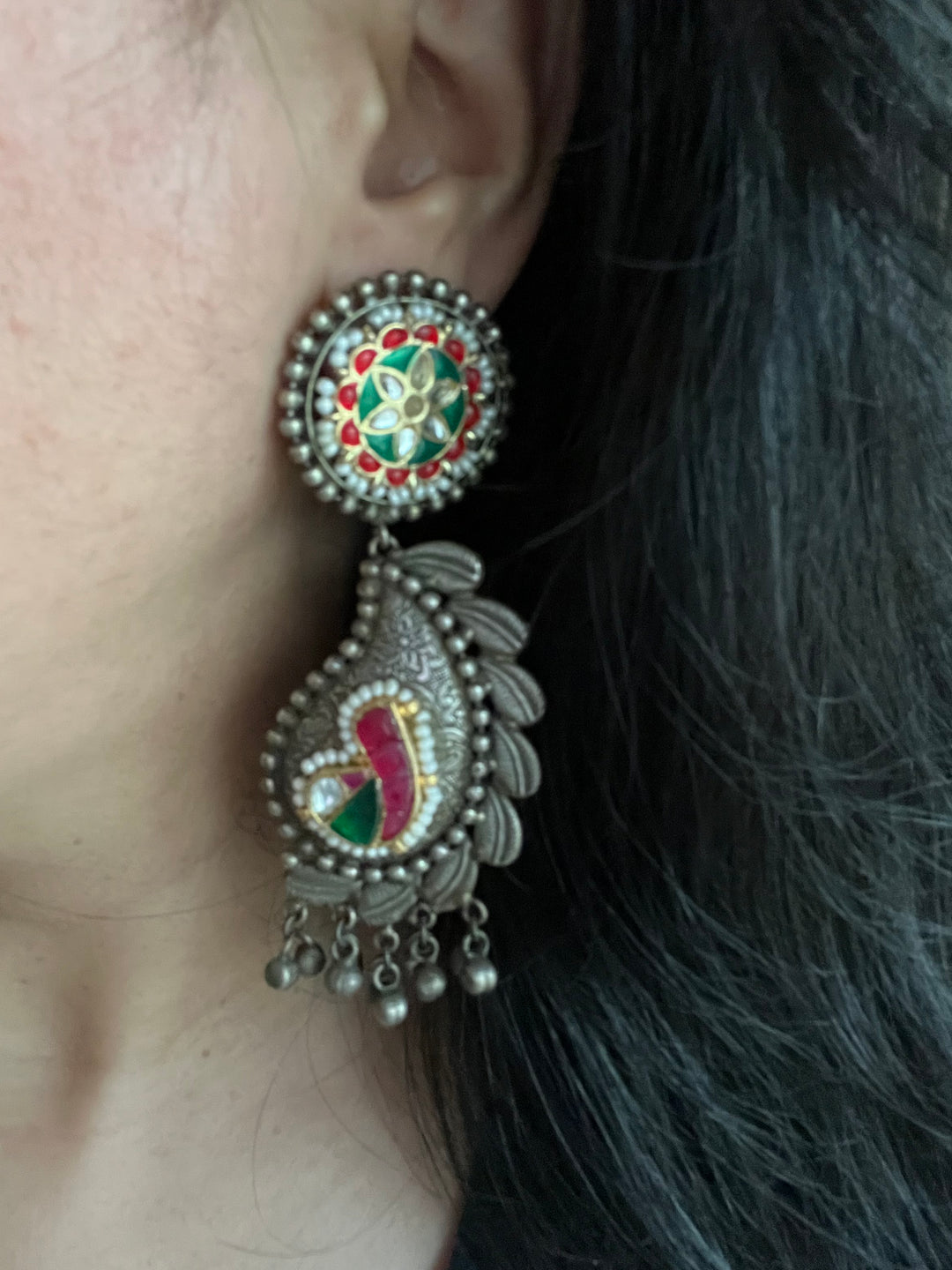 Antique Kundan Embellished Earrings - Premium Quality, Exquisite Craftsmanship