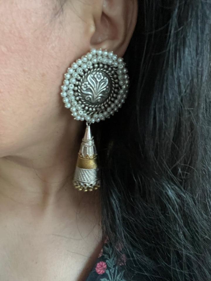 Antique Pearl Clustered Statement Earrings - Premium Quality, Exquisite Craftsmanship