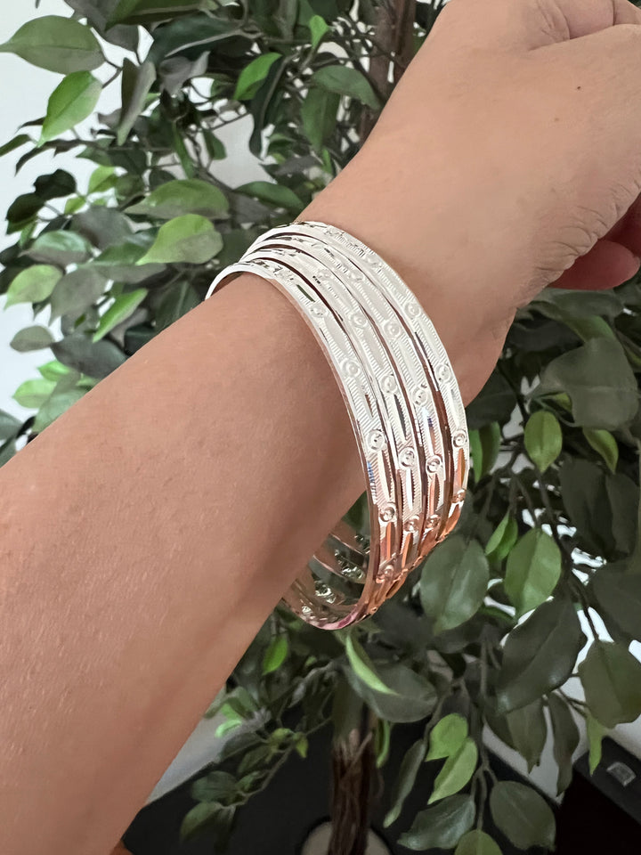 Exquisite Elegance: Pure 925 Silver Bangles Set