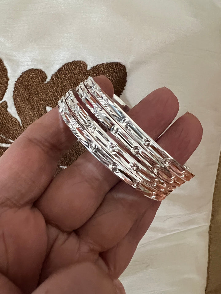 Exquisite Elegance: Pure 925 Silver Bangles Set