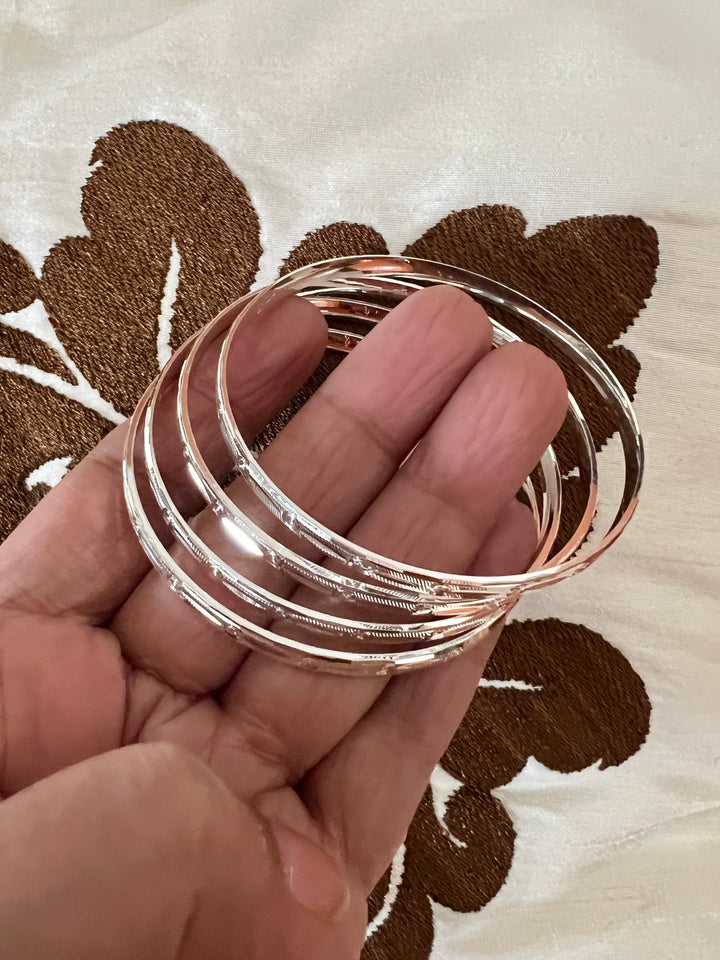 Exquisite Elegance: Pure 925 Silver Bangles Set