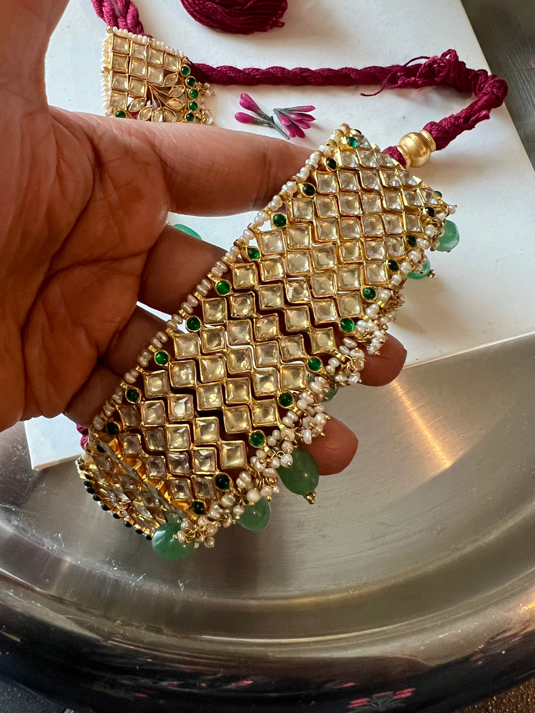 Pure 925 Silver Necklace with Earrings