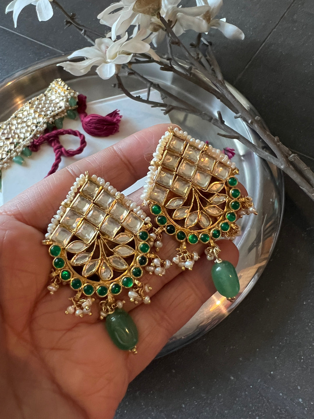 Pure 925 Silver Necklace with Earrings