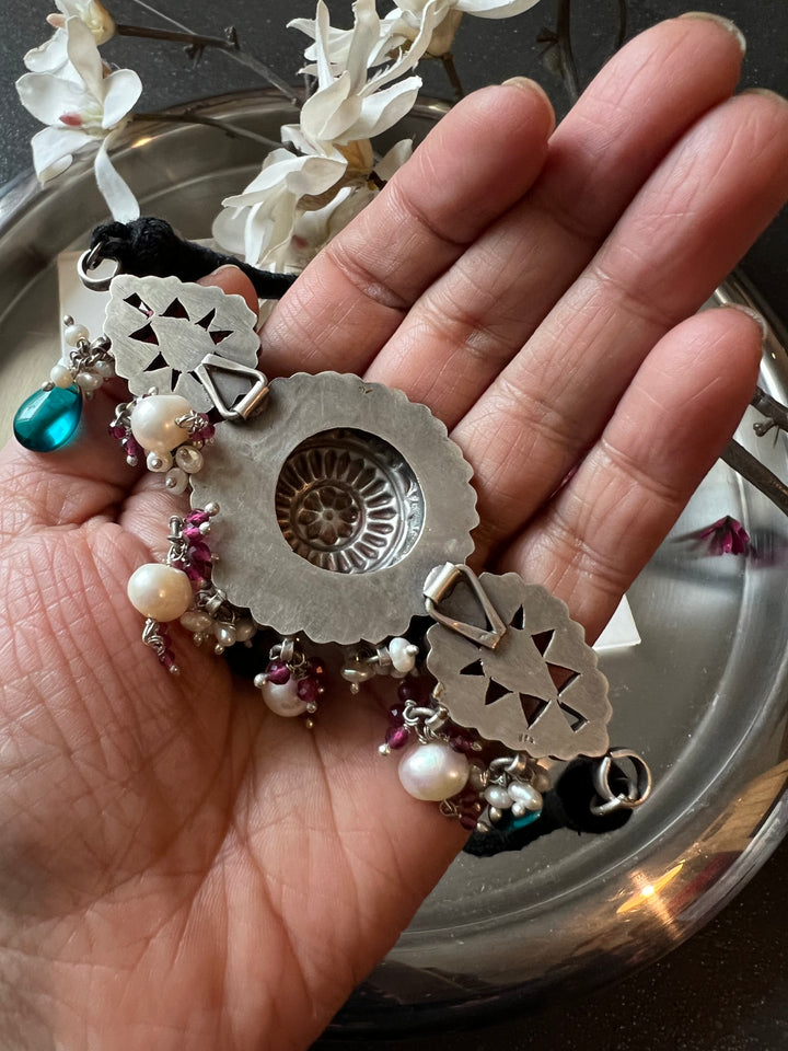 Pure 925 Silver Choker with Earrings