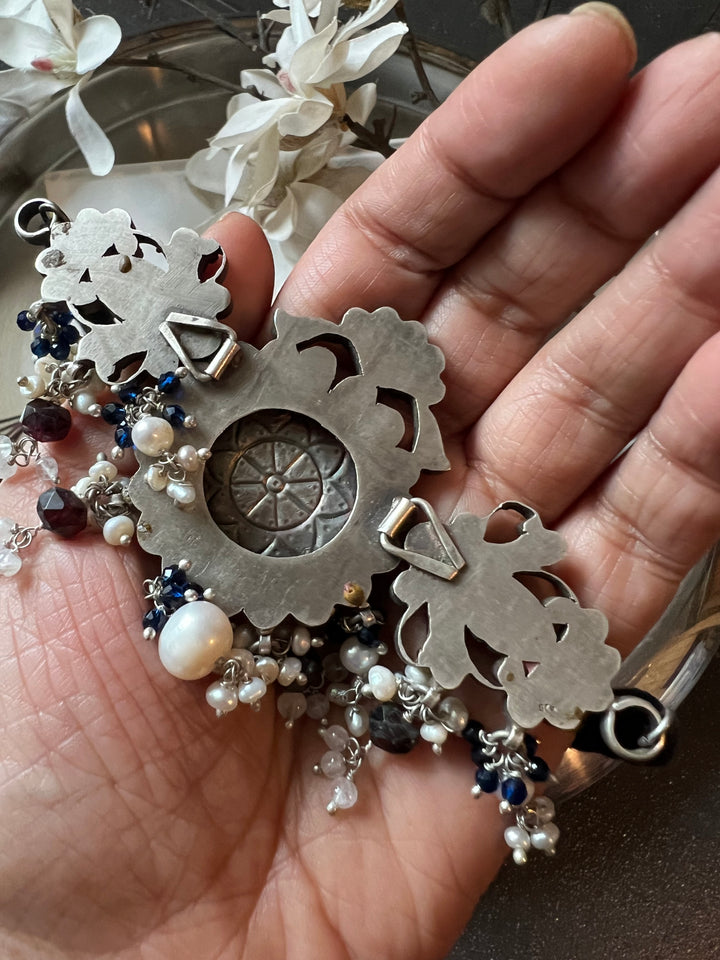 Pure 925 Silver Choker with Earrings