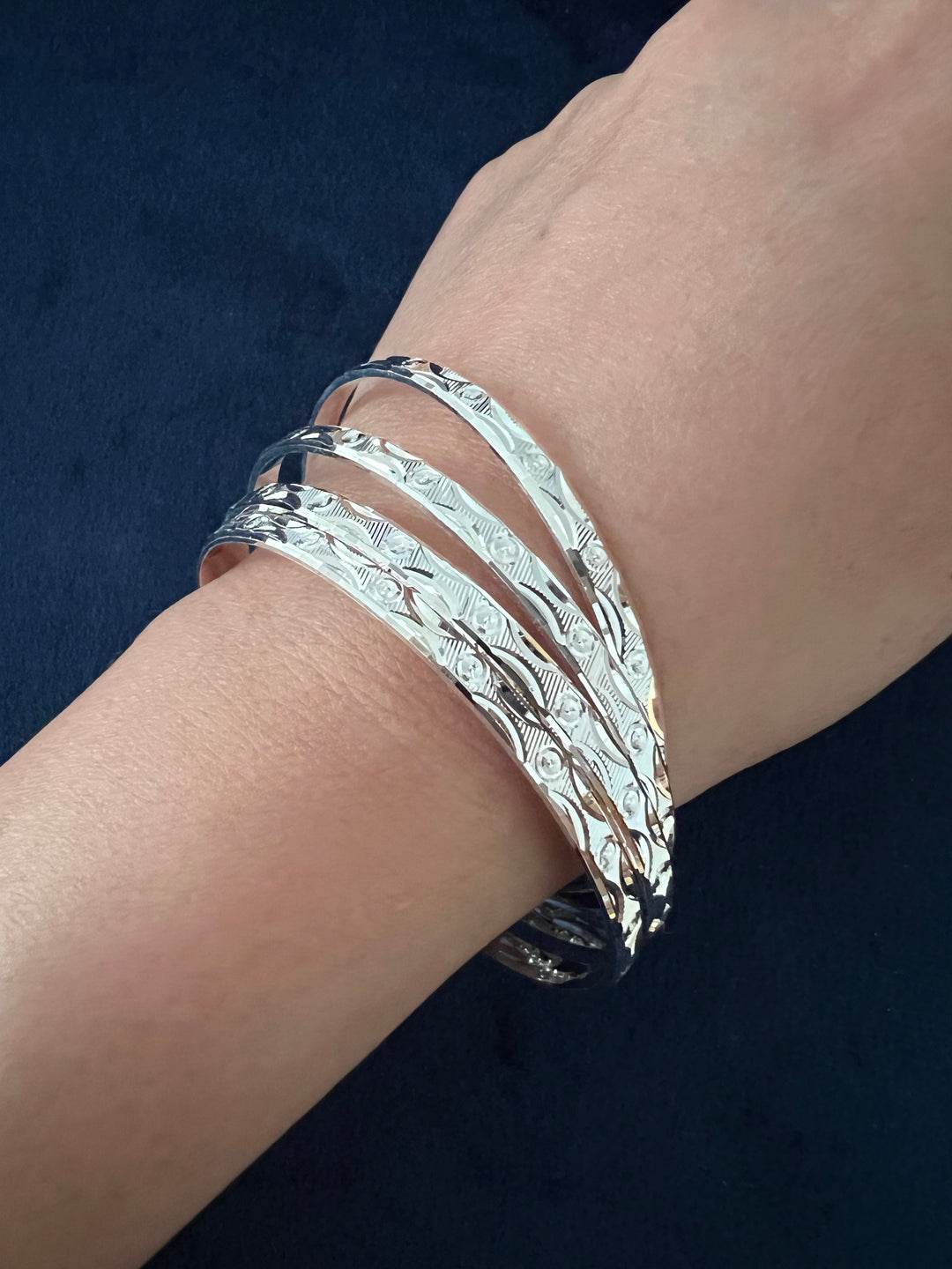 Exquisite Elegance: Pure 925 Silver Bangles Set