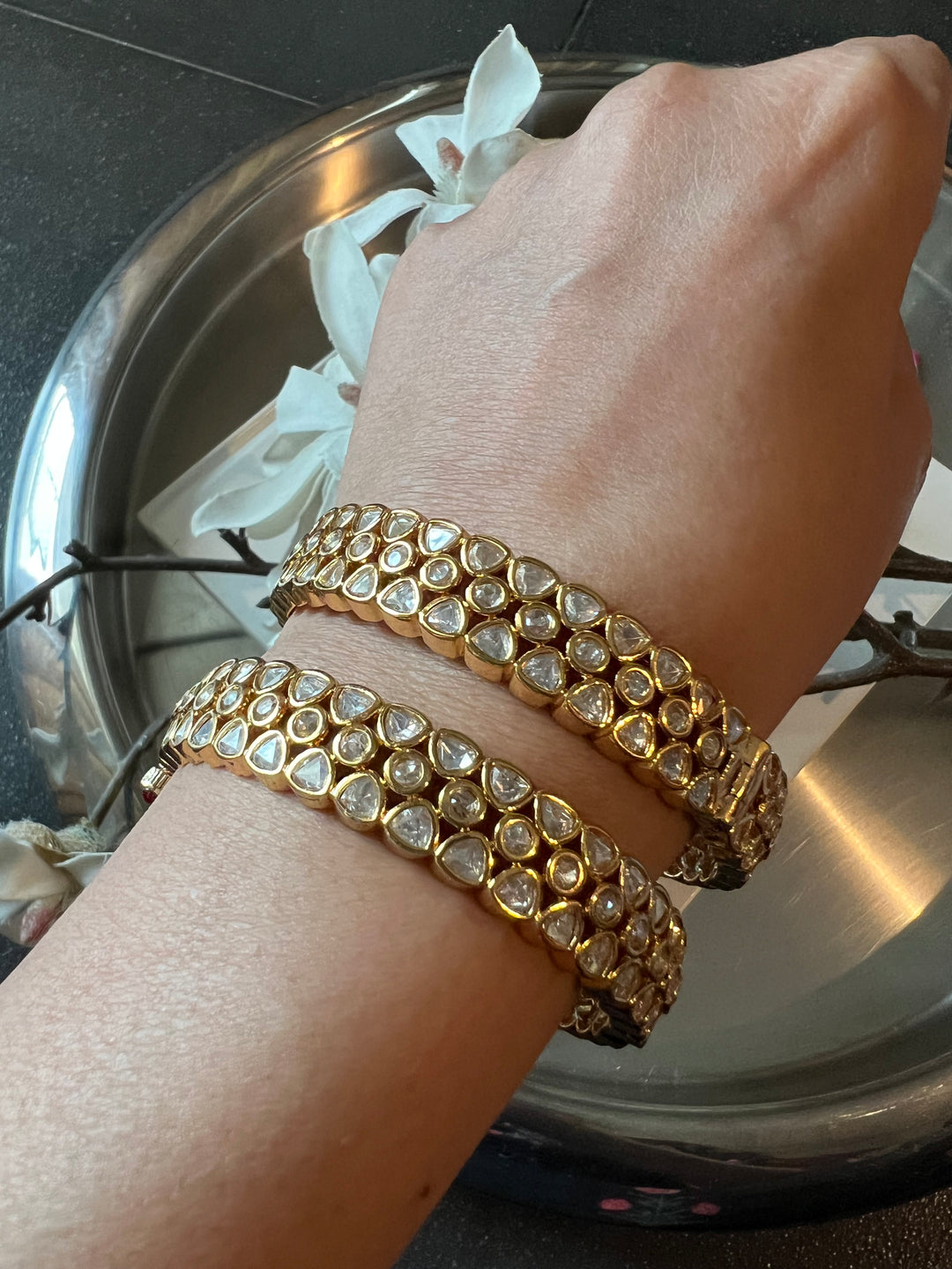 Classic Kundan Bangles - Set of 2