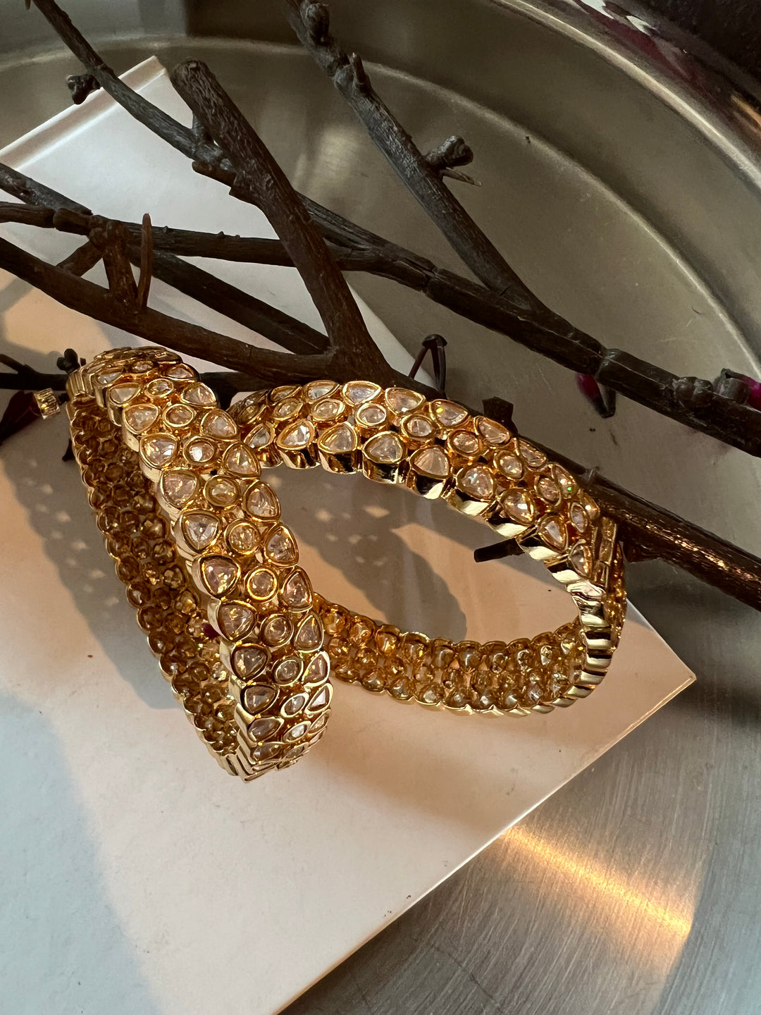 Classic Kundan Bangles - Set of 2