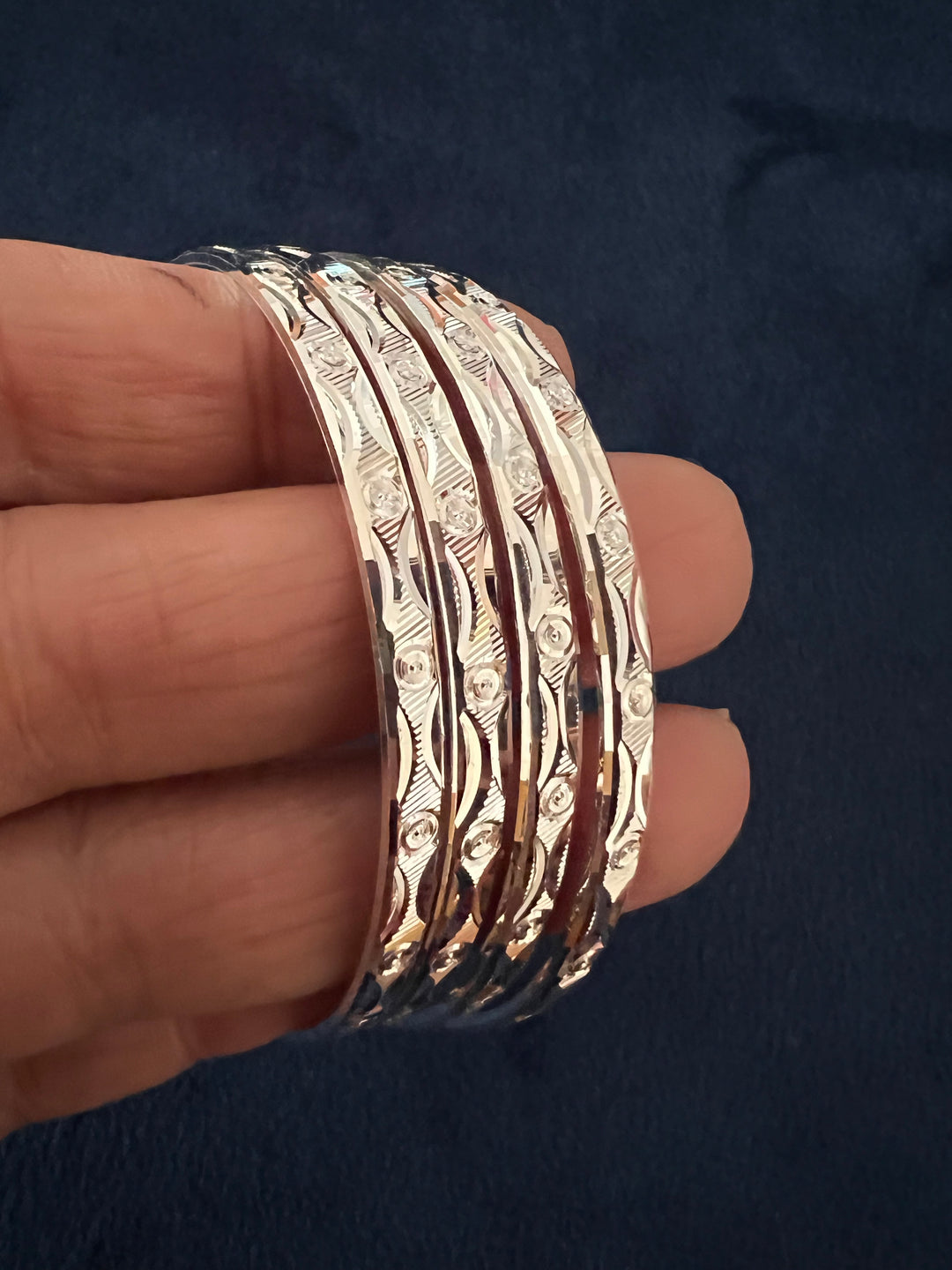 Exquisite Elegance: Pure 925 Silver Bangles Set