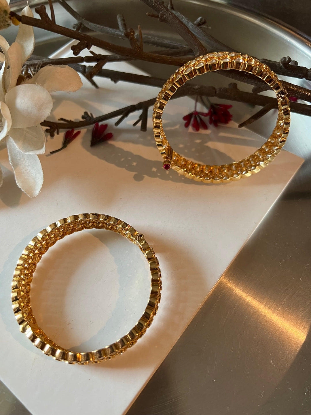 Classic Kundan Bangles - Set of 2