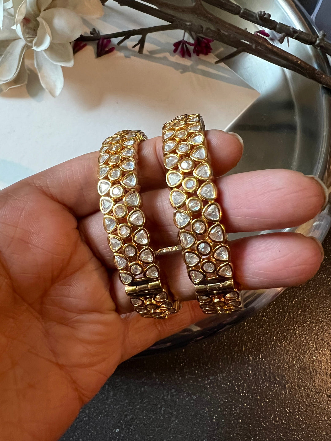 Classic Kundan Bangles - Set of 2