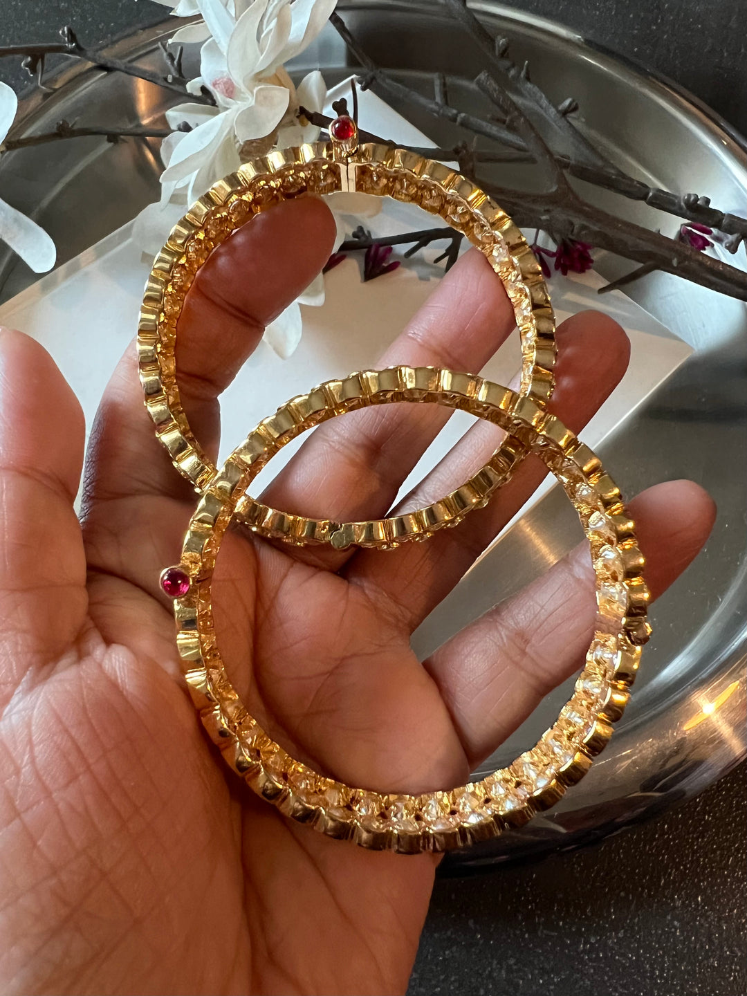 Classic Kundan Bangles - Set of 2