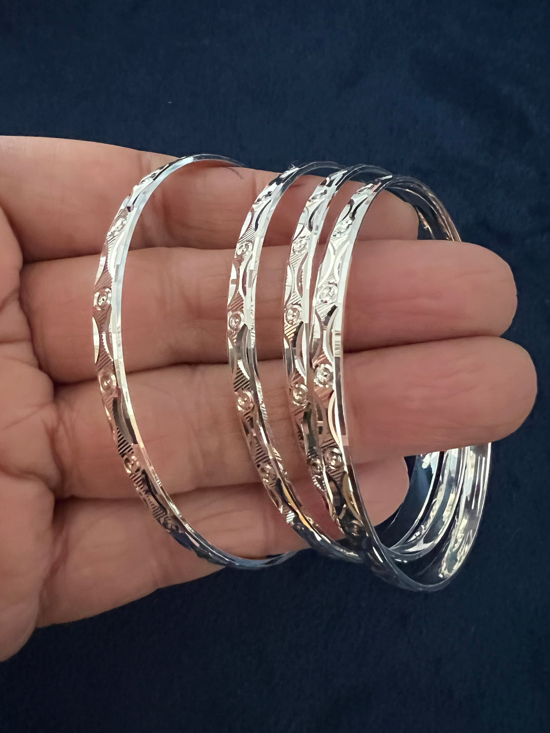 Exquisite Elegance: Pure 925 Silver Bangles Set
