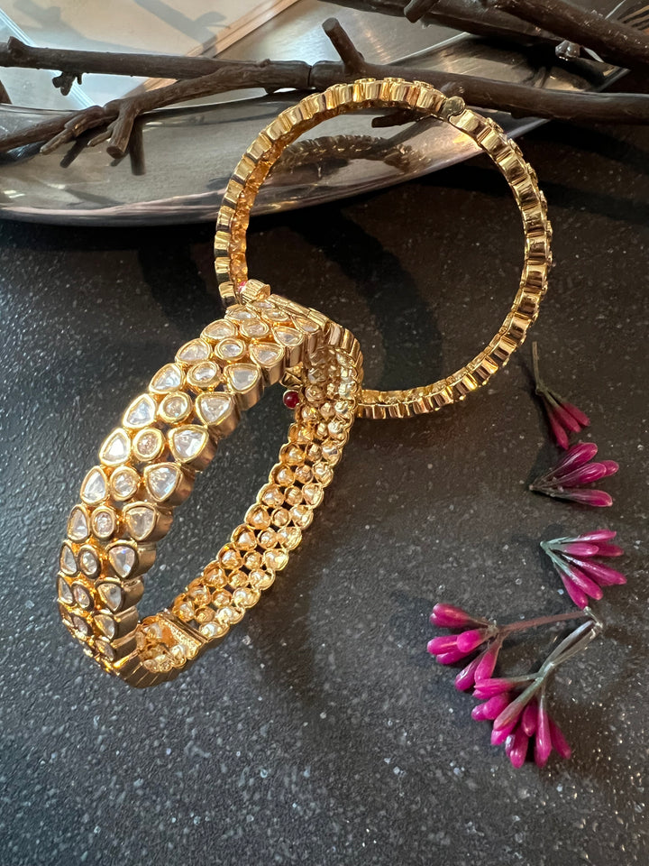 Classic Kundan Bangles - Set of 2