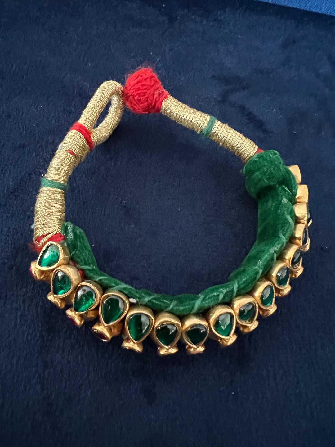 Handcrafted Opulence: Indian Traditional Bracelet with Luxurious Velvet Lining