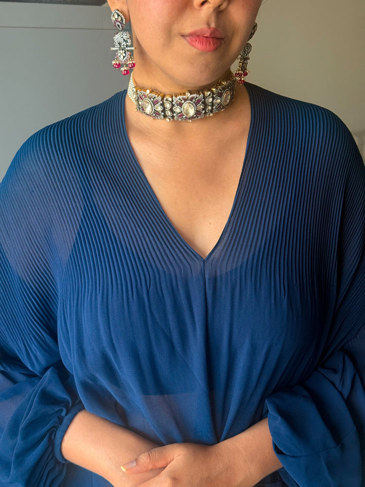 Handmade Victorian 925 Silver Polki Kundan Choker Set | SHIVKA
