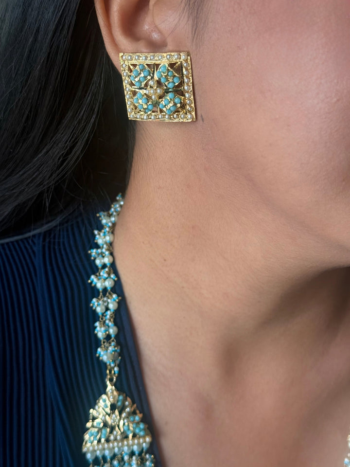 Handmade Jadau Necklace Set 18K Gold Plated | SHIVKA