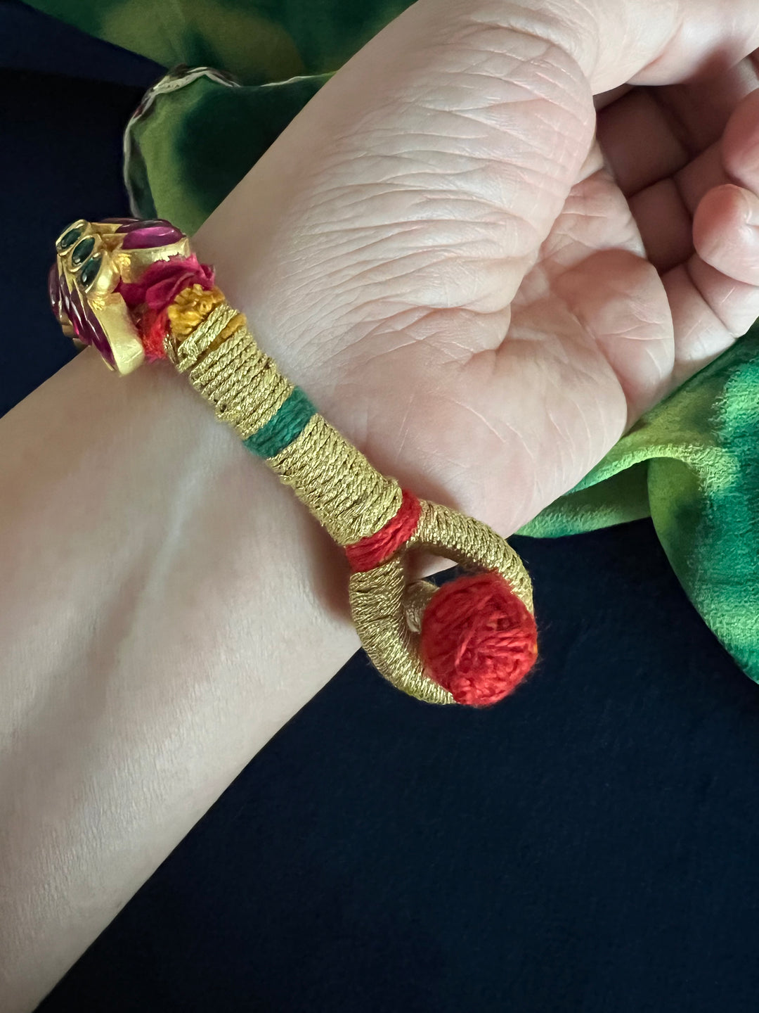 Handcrafted Opulence: Indian Traditional Bracelet with Luxurious Velvet Lining