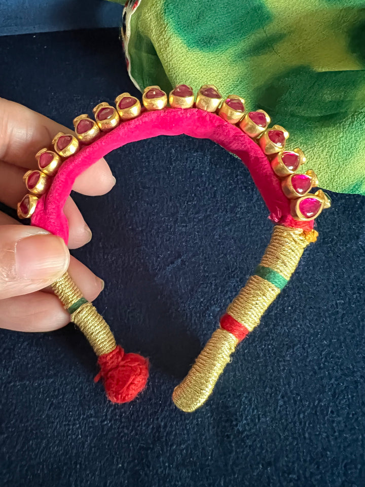 Handcrafted Opulence: Indian Traditional Bracelet with Luxurious Velvet Lining