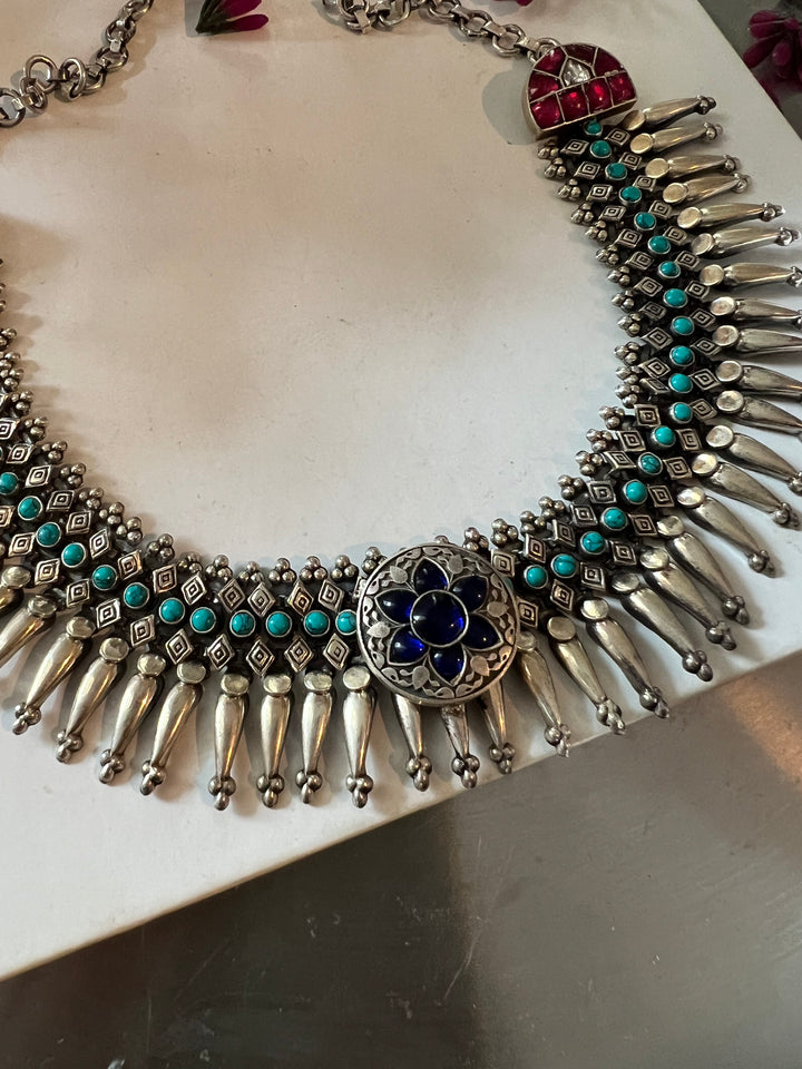 Pure 925 Silver Kundan Necklace