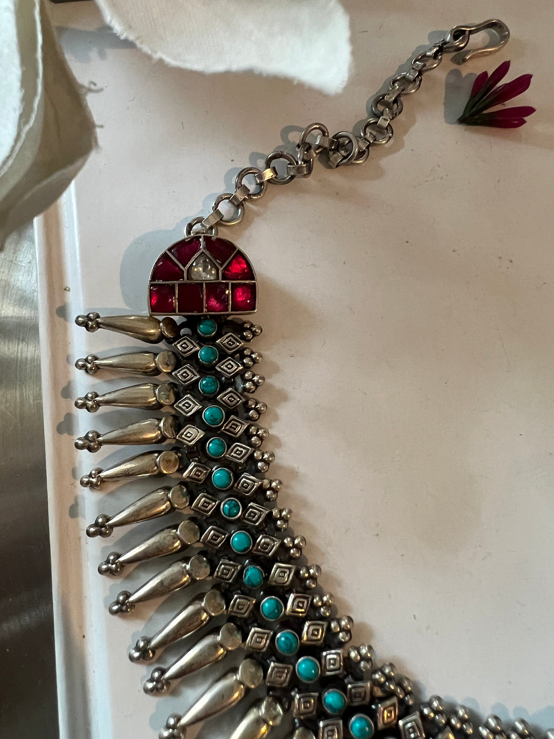 Pure 925 Silver Kundan Necklace