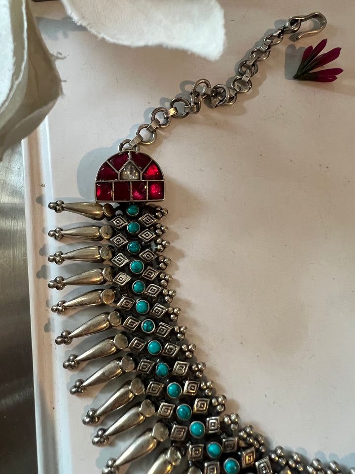 Pure 925 Silver Kundan Necklace