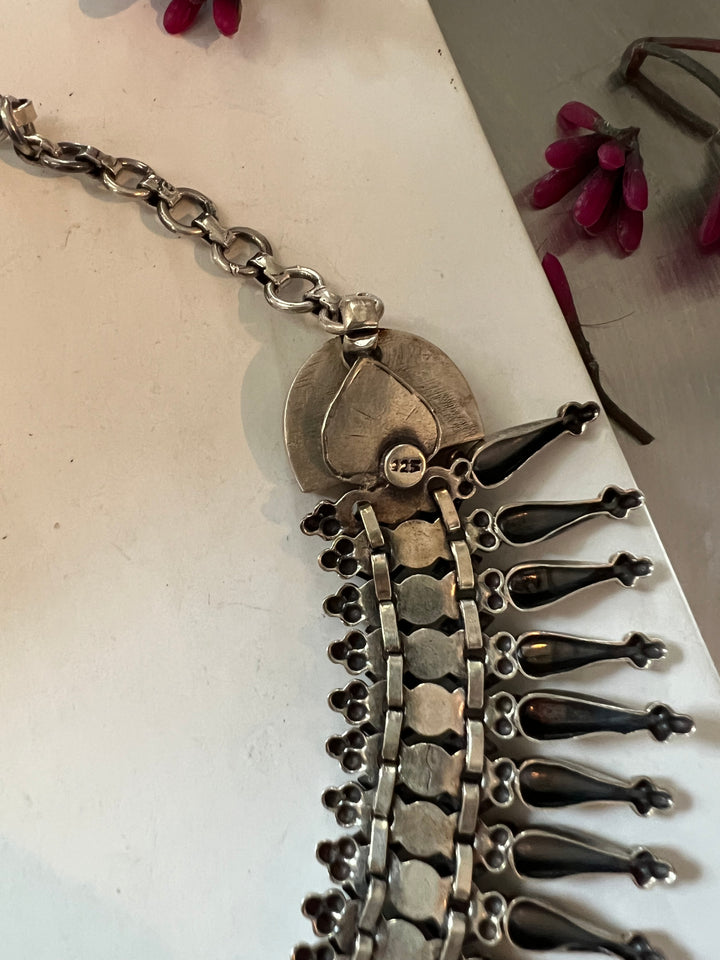 Pure 925 Silver Kundan Necklace