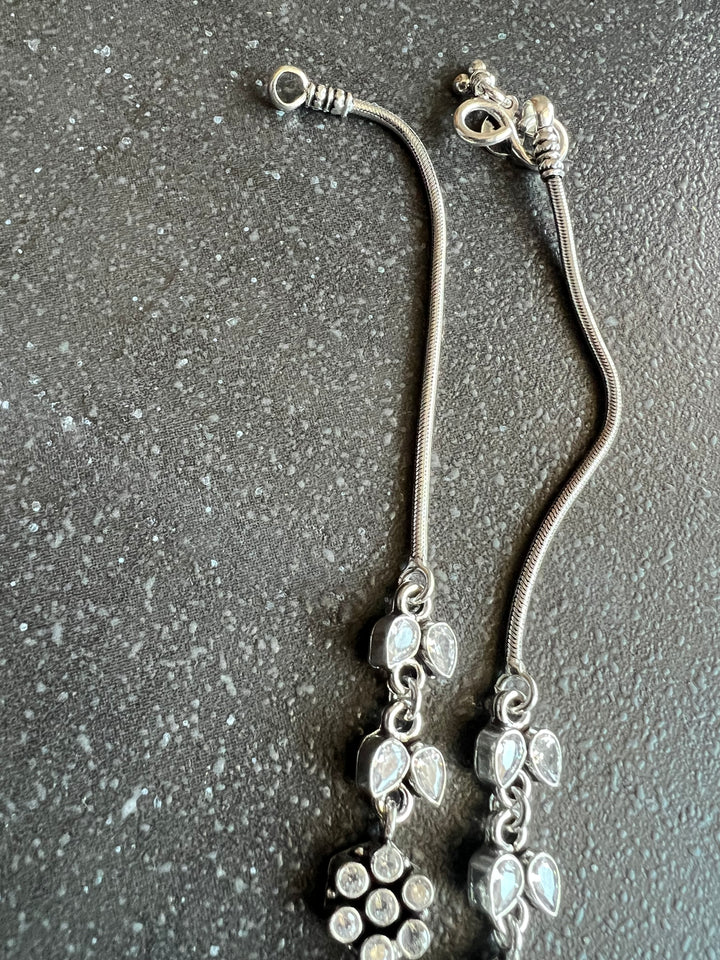 Pure 925 Silver Anklets- Set of 2