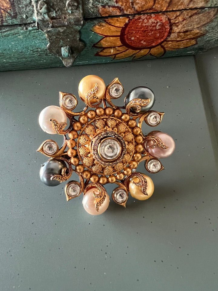 Statement Kundan Ring - A Touch of Timeless Beauty