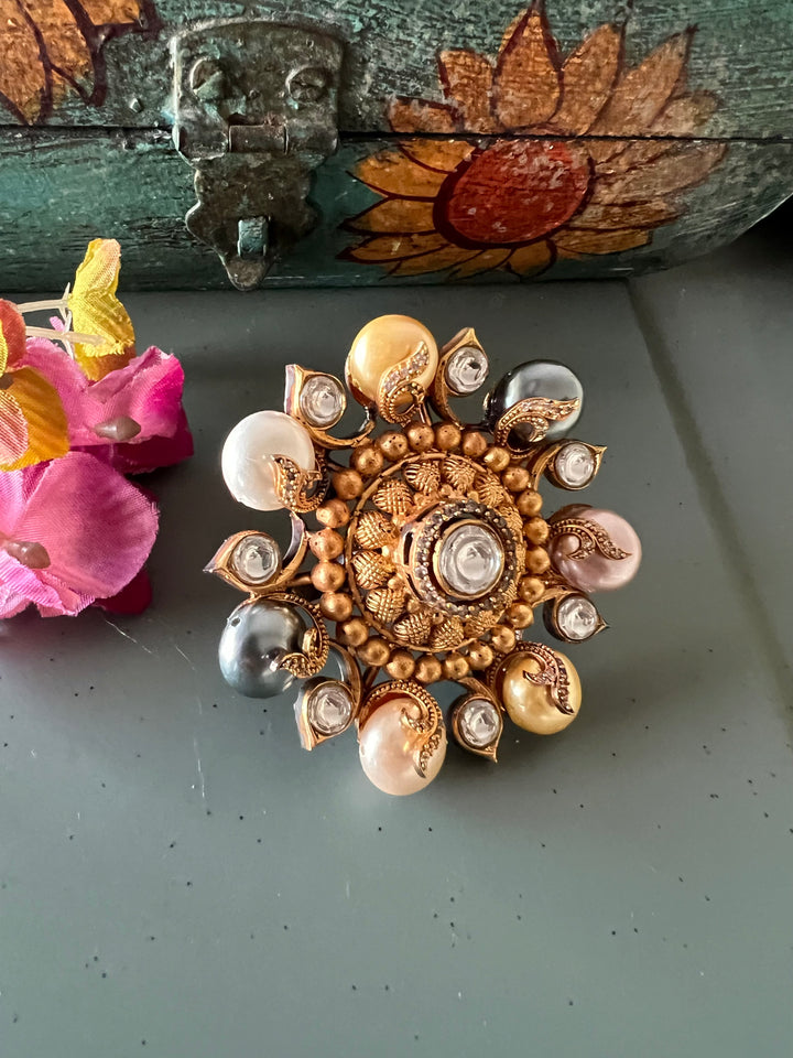 Statement Kundan Ring - A Touch of Timeless Beauty
