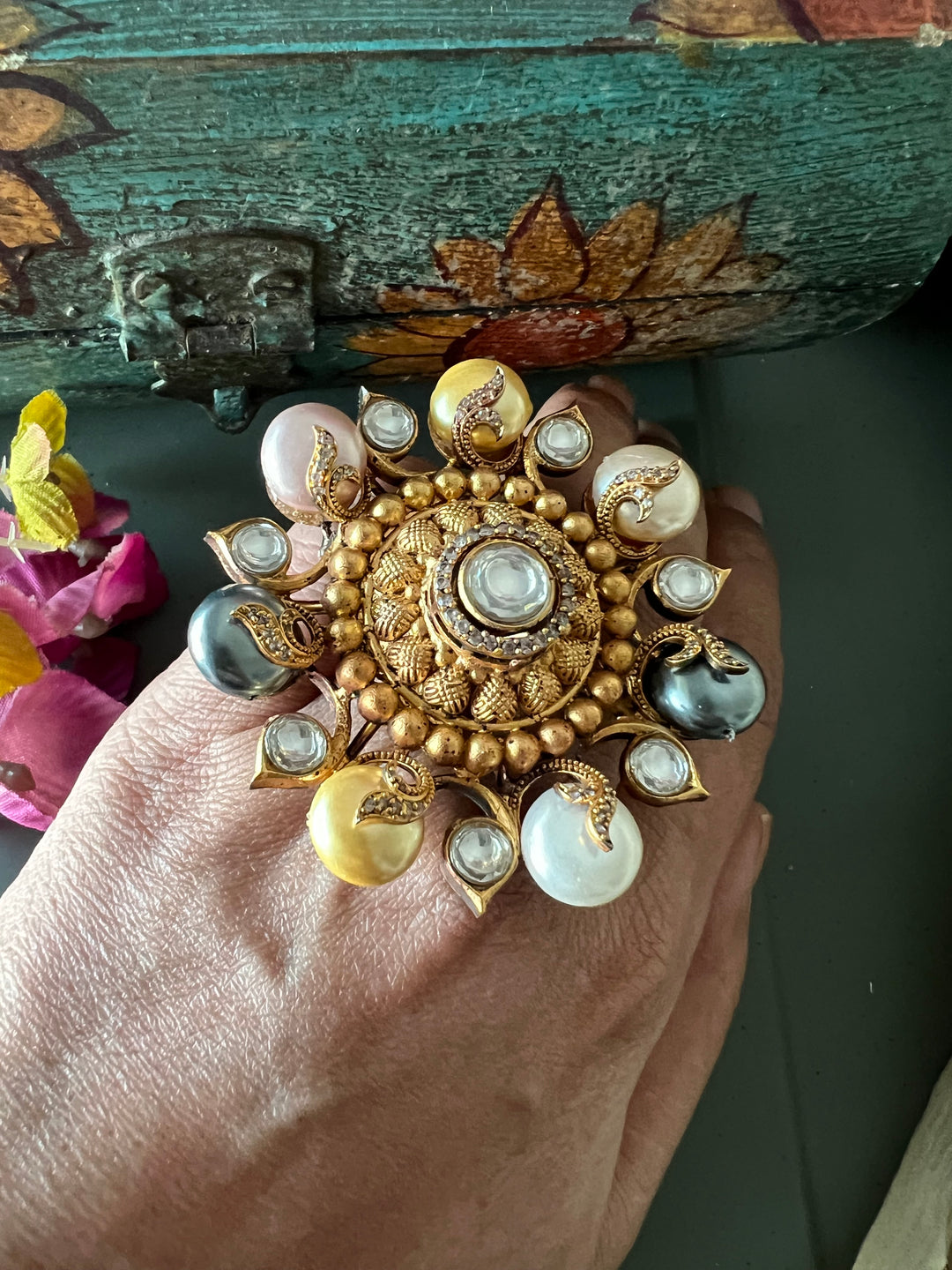 Statement Kundan Ring - A Touch of Timeless Beauty