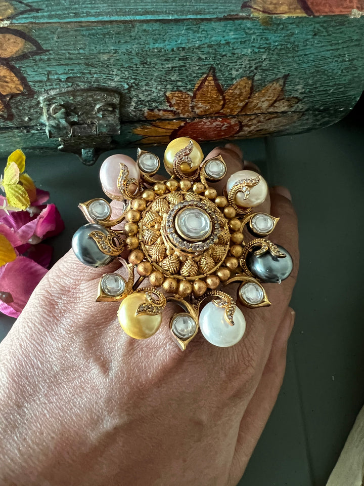 Statement Kundan Ring - A Touch of Timeless Beauty