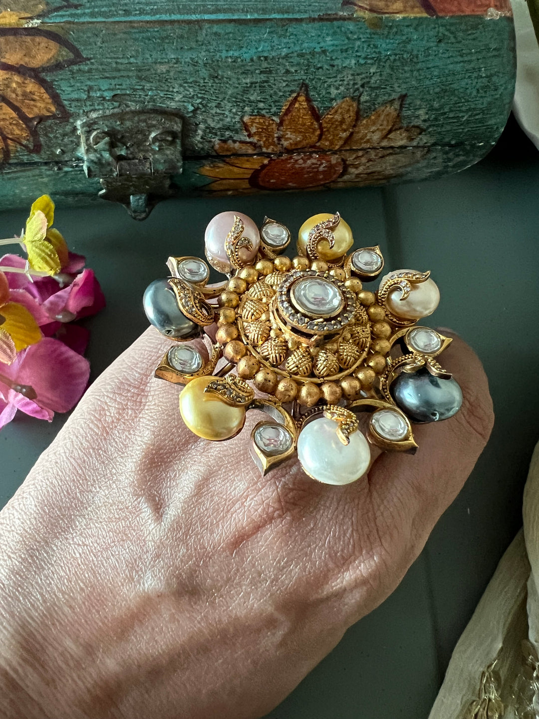 Statement Kundan Ring - A Touch of Timeless Beauty