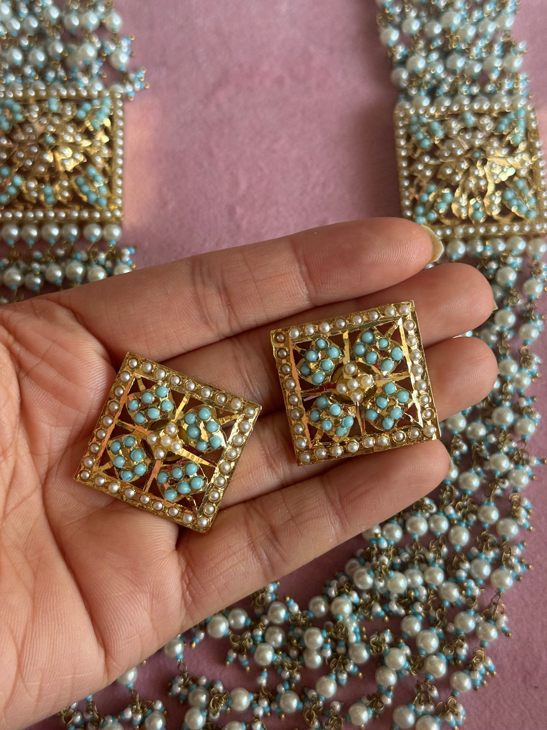 Handmade Jadau Necklace Set 18K Gold Plated | SHIVKA