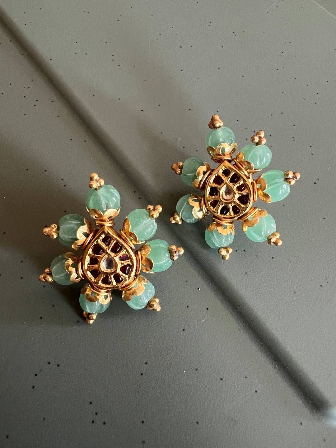 Elegant Jadau Kundan 925 Silver Earrings