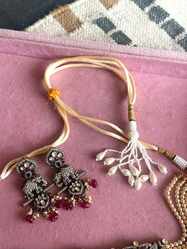 Handmade Victorian 925 Silver Polki Kundan Choker Set | SHIVKA