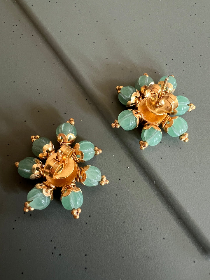 Elegant Jadau Kundan 925 Silver Earrings